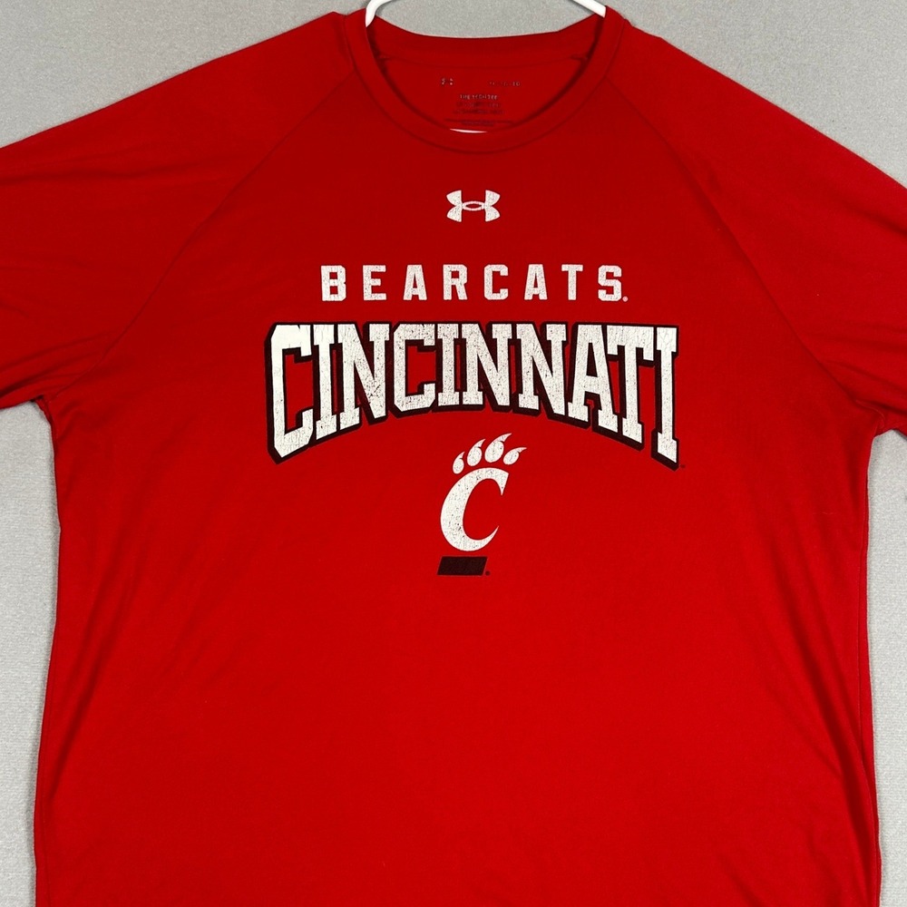 Cincinnati Bearcats Under Armour T-Shirt Mens XL Red The Tech Tee Short Sleeve